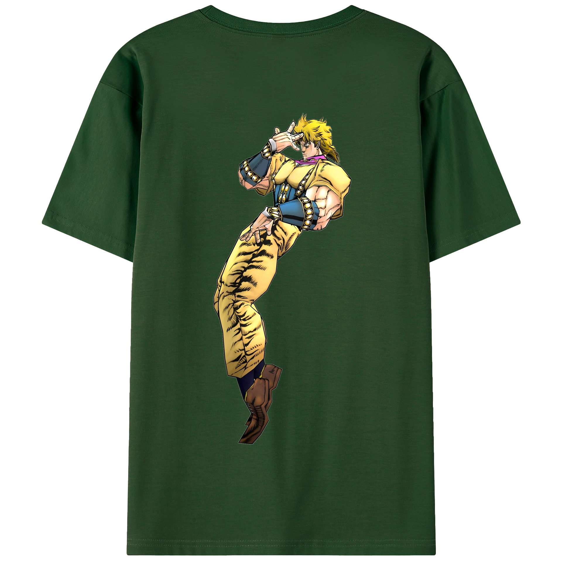 （画像用） ジョジョの奇妙な冒険 ディオ?ブランドー JoJo's Bizarre Adventure Dio Brando 綿100％半袖Tシャツ（背面プリント）